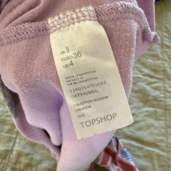 Topshop Purple Geometric Racerback Tank – Size 4 - Picture 6 of 6